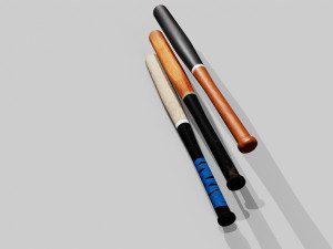 Baseball Bat Pack Low-poly Model 3D