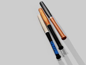 Baseball Bat Pack Low-poly 3D Model