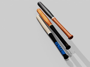 Baseball Bat Pack Low-poly Model 3D