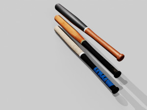Baseball Bat Pack Low-poly Model 3D