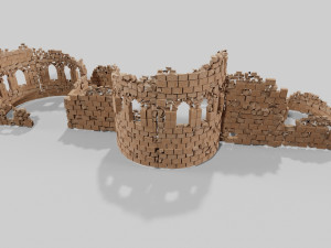 Brick Ruins Low-poly 3D 모델