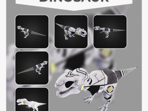 T- Rex Dinosaur Robot Low-poly 3D Model