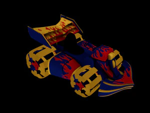 Toonish Racing fire Kart 3D Model