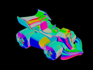 Toonish Racing fire Kart 3D Model