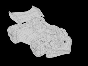 Toonish Racing fire Kart 3D Model