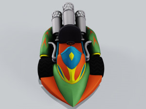 Green kart Low-poly 3D 모델