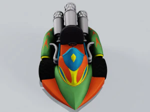 Green kart Low-poly 3D Model