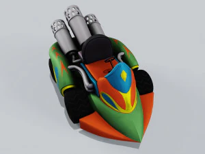 Green kart Low-poly 3D Model