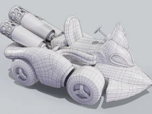 Green kart Low-poly 3D Model