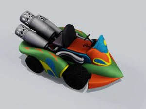 Green kart Low-poly 3D Model