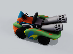 Green kart Low-poly 3D 모델