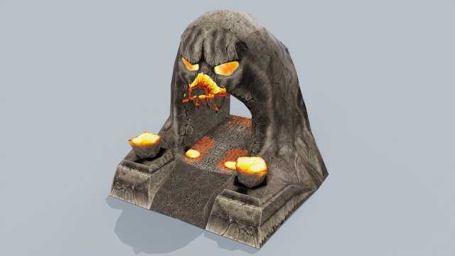 Lava Gate Low-poly 3D Model .c4d .max .obj .3ds .fbx .stl .blend 