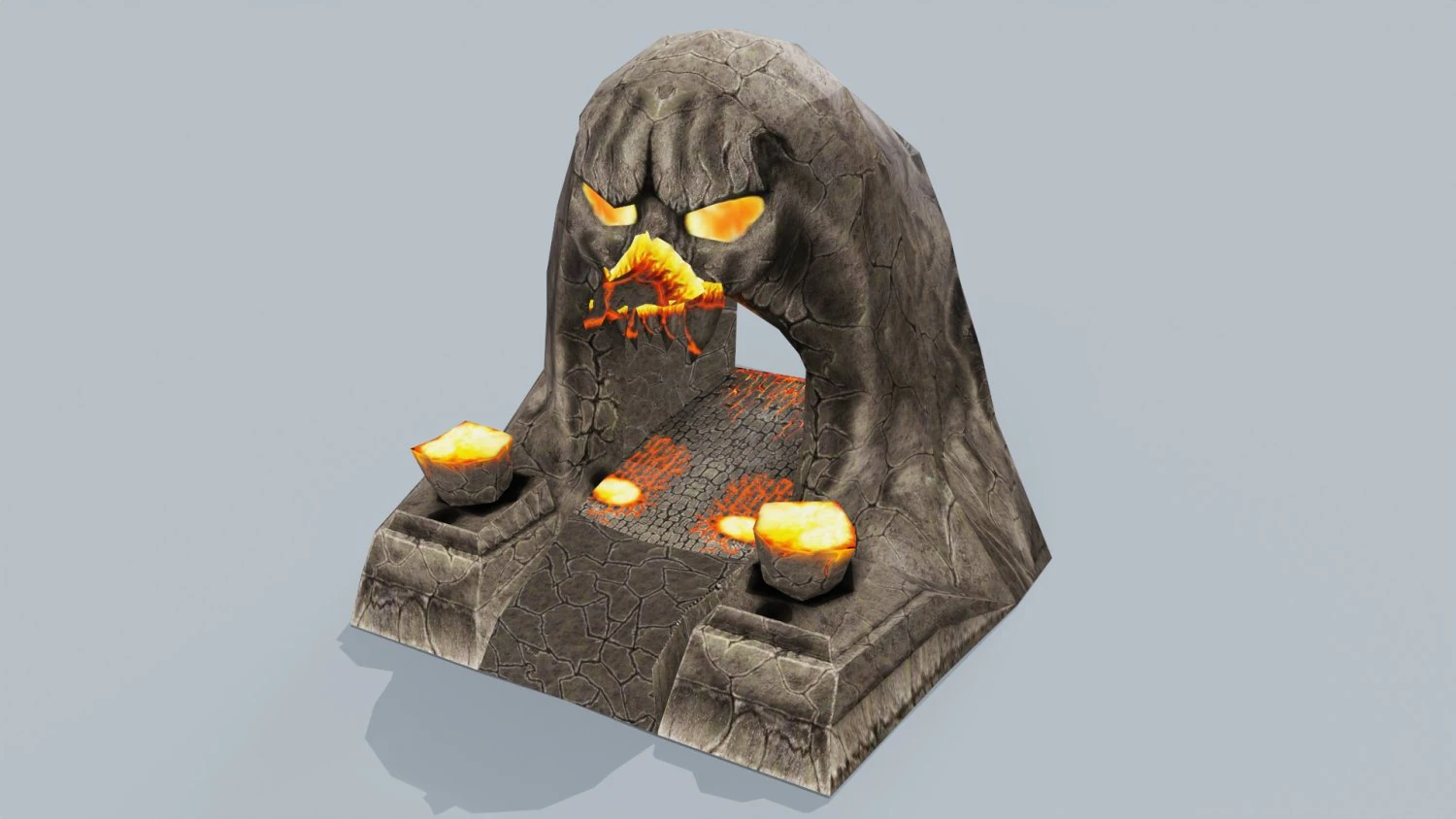 Lava Gate Low-poly 3D Model .c4d .max .obj .3ds .fbx .stl .blend 