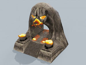 Lava Gate Low-poly Model 3D