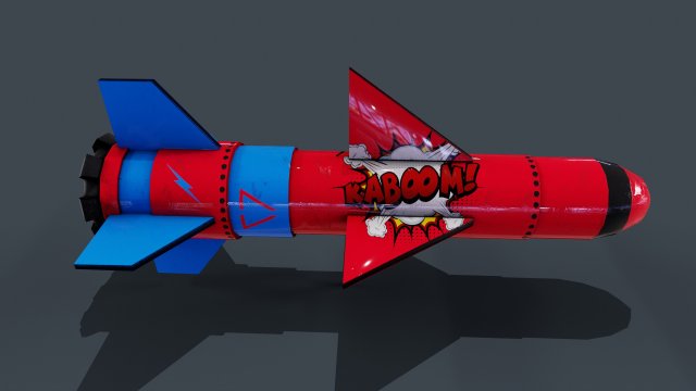 Missile Low-poly Model 3D .c4d .max .obj .3ds .fbx .stl .blend 