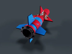 Raketen-Low-Poly 3D Modell