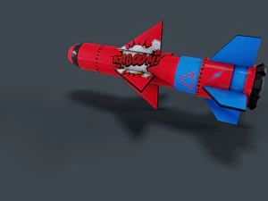 Raketen-Low-Poly 3D Modell