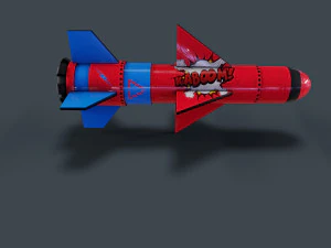 Raketen-Low-Poly 3D Modell
