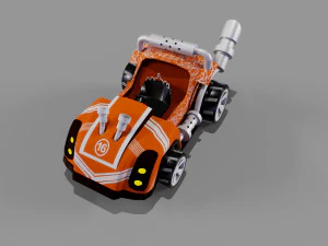 Orange kart Low-poly 3D Model