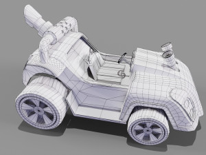 Orange kart Low-poly Modelo 3D