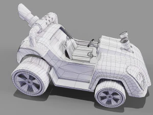 Orange kart Low-poly 3D Model