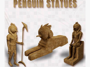Penguin statue Low-poly 3D-Modell