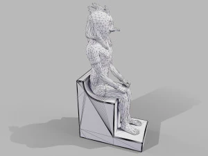 Penguin statue Low-poly 3D Model