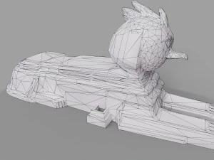Penguin statue Low-poly 3D Model