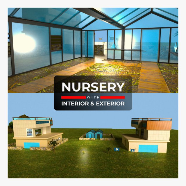 Plant Nursery Low-poly 3D Model .c4d .max .obj .3ds .fbx .stl .blend