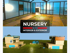 Vivaio di piante a basso numero di poligoni Modello 3D