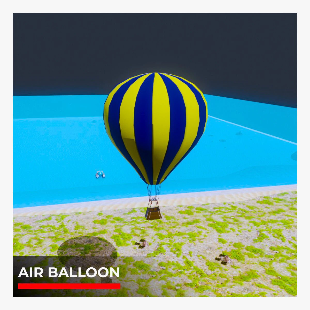 Air balloon Low-poly 3D Model .c4d .max .obj .3ds .fbx .stl .blend