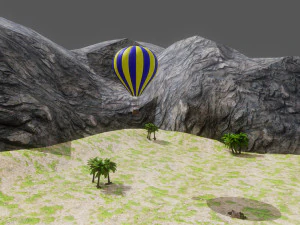 Air balloon Low-poly 3D Model