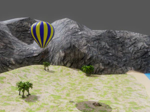Air balloon Low-poly 3D Model