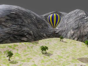 Air balloon Low-poly 3D Model