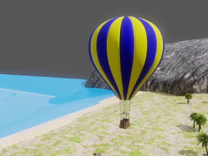 Air balloon Low-poly 3D Model