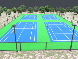 Tennis court Low-poly 3D Модель