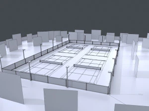 Tennis court Low-poly 3D Model