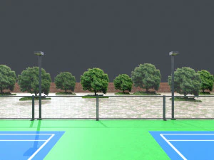Tennis court Low-poly 3D Model