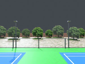 Tennis court Low-poly 3D Model