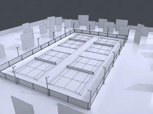 Tennis court Low-poly 3D Model