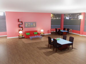 Living room Low-poly Model 3D