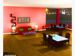 Living room Low-poly 3D Model