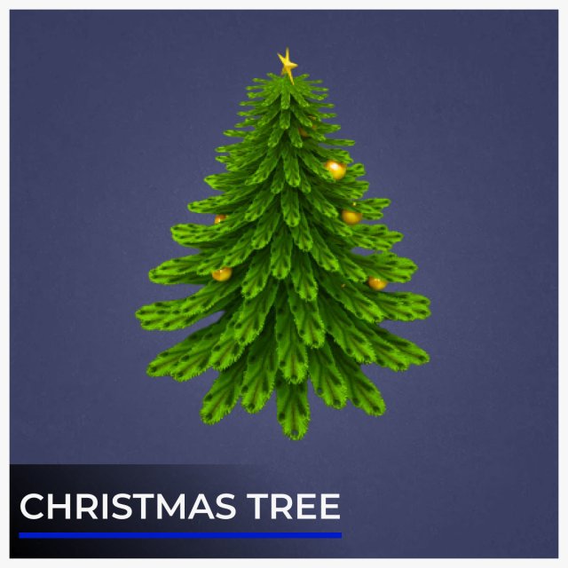Christmas tree Low-poly 3D Модель .c4d .max .obj .3ds .fbx .stl .blend 