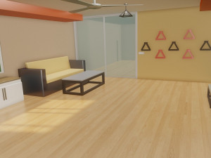 Kitchen and dining area Low-poly Modelo 3D