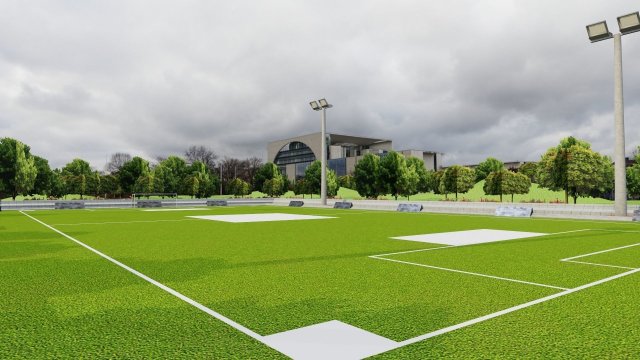 Football ground Low-poly 3D Model .c4d .max .obj .3ds .fbx .stl .blend 