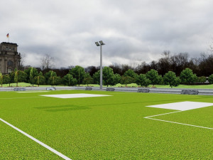 Football ground Low-poly 3D Model