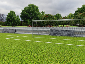 Football ground Low-poly 3D Model