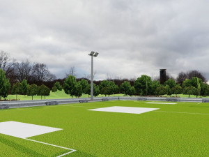 Football ground Low-poly 3D Model