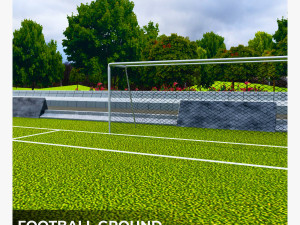 Football ground Low-poly 3D Model
