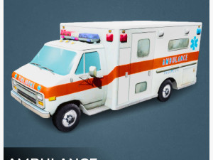Ambulance Low-poly 3D Модель